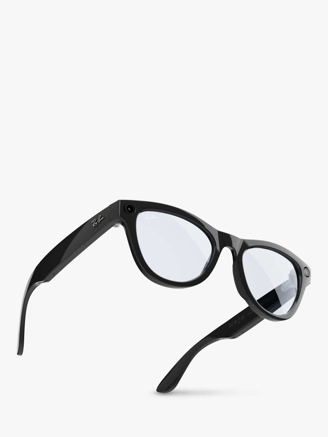 Ray-Ban Meta Skyler (Standard) Smart Glasses, Shiny Black, Clear to Blue Transition Lens