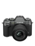 Fujifilm X-T50 Compact System Camera with XC 15-45mm Lens, 6K/4K Ultra HD, 40.2MP, Bluetooth, OLED EVF, 3” LCD Tilting Touch Screen, Charcoal Silver