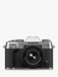 Fujifilm X-T50 Compact System Camera with XC 15-45mm Lens, 6K/4K Ultra HD, 40.2MP, Bluetooth, OLED EVF, 3” LCD Tilting Touch Screen, Silver