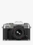 Fujifilm X-T50 Compact System Camera with XF 16-50mm Lens, 6K/4K Ultra HD, 40.2MP, Bluetooth, OLED EVF, 3” LCD Tilting Touch Screen, Silver