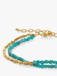 Monica Vinader Nugget Turquoise and Rice Bead Layered Bracelet, Gold