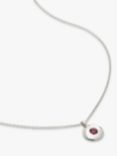 Monica Vinader Birthstone Round Pendant Necklace, January/Garnet