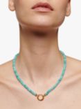 Monica Vinader Amazonite Kissing Moon Pendant Necklace, Gold