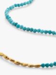 Monica Vinader Nugget Turquoise and Rice Bead Necklace, Gold