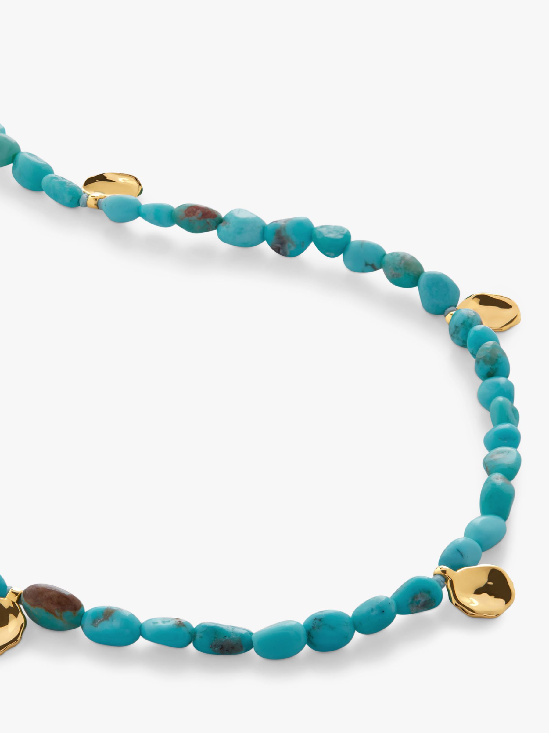 Monica Vinader Rio Turquoise Beaded Necklace, Gold