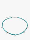 Monica Vinader Rio Turquoise Beaded Necklace, Silver