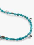 Monica Vinader Rio Turquoise Beaded Necklace, Silver