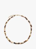 Monica Vinader Tiger's Eye Beaded Necklace, Gold/Multi