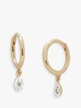 Monica Vinader 14ct Yellow Gold Lab Grown Diamond Huggie Drop Earrings, Gold