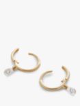 Monica Vinader 14ct Yellow Gold Lab Grown Diamond Huggie Drop Earrings, Gold