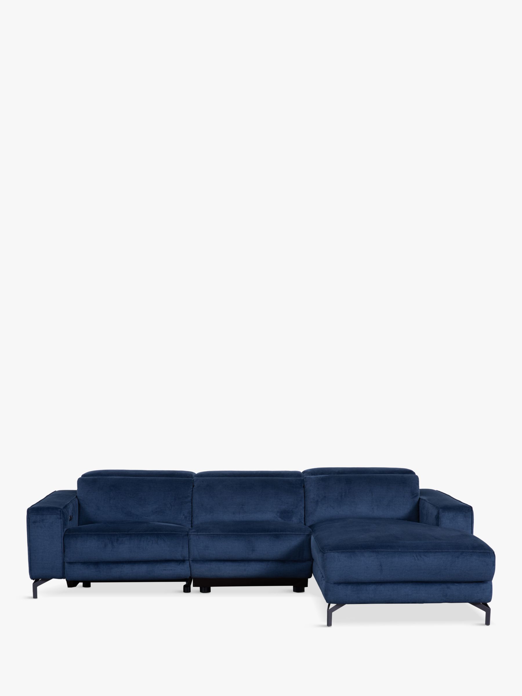 Gradient Range, John Lewis Gradient RHF Chaise Power Recliner Sofa, Navy Chenille