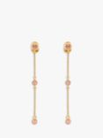 Emma Holland Rose Crystal & Chain Droplet Clip-On Earrings, Gold