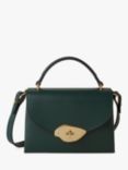 Mulberry Small Lana Gloss Leather Top Handle Bag, Mulberry Green