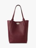 Mulberry North South Bayswater Heavy Grain Leather Tote Bag, Black Cherry