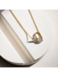 Astley Clarke Aurora U-Hoop Link 18ct Yellow Gold & Sterling Silver Pendant Necklace
