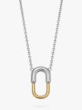 Astley Clarke Aurora U-Hoop 18ct Yellow Gold & Sterling Silver Pendant Necklace