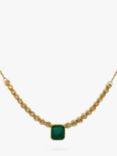 Vintage Fine Jewellery Second Hand 18ct Yellow Gold Diamond and Emerald Collar Necklace
