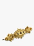 Vintage Fine Jewellery Second Hand 15ct Yellow Gold Stone Diamond Bar Brooch, dated 1890