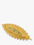 Vintage Fine Jewellery Second Hand 15ct Yellow Gold Diamond Boat Brooch, Dated 1880