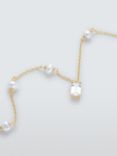 Lido Cubic Zirconia and Freshwater Pearl Station Necklace, Gold