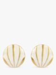 Eclectica Vintage Found Collection Enamel Shell Clip-On Earrings, Dated Circa 1980s