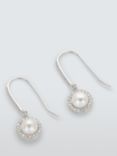 Lido Freshwater Pearl and Cubic Zirconia Drop Earrings, Silver