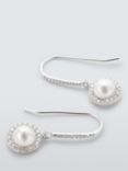 Lido Freshwater Pearl and Cubic Zirconia Drop Earrings, Silver