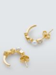 Lido Mixed Shape Cubic Zirconia and Freshwater Pearl Demi-Hoop Earrings, Gold