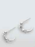 Lido Mixed Shape Cubic Zirconia and Freshwater Pearl Demi-Hoop Earrings, Silver