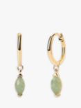 PDPAOLA Gold Plated Gemstone Drop Earrings, Gold/Green