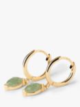 PDPAOLA Gold Plated Gemstone Drop Earrings, Gold/Green