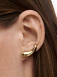 PDPAOLA Gold Plated Bean Stud Earrings, Yellow Gold