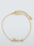 Lido Mixed Shape Cubic Zirconia and Freshwater Pearl Chain Bracelet