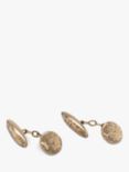 Vintage Fine Jewellery Second Hand 9ct Rose Gold Engraved Chain Cufflinks, Dated Birmingham 1905