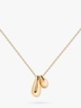 PDPAOLA Two Drop Pendants Necklace, Gold