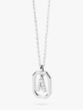 PDPAOLA Octagonal Cubic Zirconia Alphabet Initial Pendant Necklace