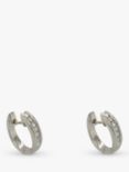 Vintage Fine Jewellery Second Hand 18ct White Gold & Pave Diamond Set Hoop Earrings