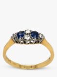 Vintage Fine Jewellery Second Hand 18ct Yellow and White Gold Sapphire and Diamond Cocktail Ring, Dated Circa 1920s