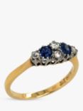 Vintage Fine Jewellery Second Hand 18ct Yellow and White Gold Sapphire and Diamond Cocktail Ring, Dated Circa 1920s