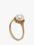 Vintage Fine Jewellery Second Hand 9ct Yellow Gold Cultured Pearl Ring, Dated 2006