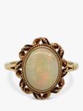 Vintage Fine Jewellery Second Hand 9ct Yellow Gold Oval Opal Solitaire Ring, Dated 1994