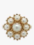 Vintage Fine Jewellery Second Hand 9ct Yellow Gold Cultured Pearl Cluster Ring, Dated 1967