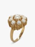 Vintage Fine Jewellery Second Hand 9ct Yellow Gold Cultured Pearl Cluster Ring, Dated 1967