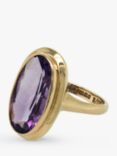 Vintage Fine Jewellery Second Hand 9ct Yellow Gold Oval Amethyst Ring, Dated 1990