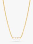 Dower & Hall Triple Freshwater Pearl Necklace, Gold