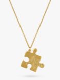 Alex Monroe Floral Puzzle Piece Pendant Necklace, Gold