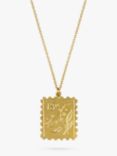 Alex Monroe Floral Stamp Necklace, Gold