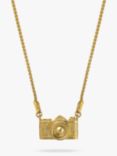 Alex Monroe In-line Vintage Camera Pendant Necklace, Gold