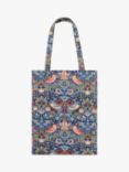 William Morris At Home Strawberry Thief Cotton Tote Bag, Blue