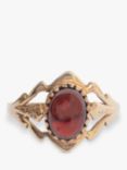 L & T Heirlooms Second Hand 9ct Yellow Gold Garnet Cocktail Ring, Dated Circa 1991